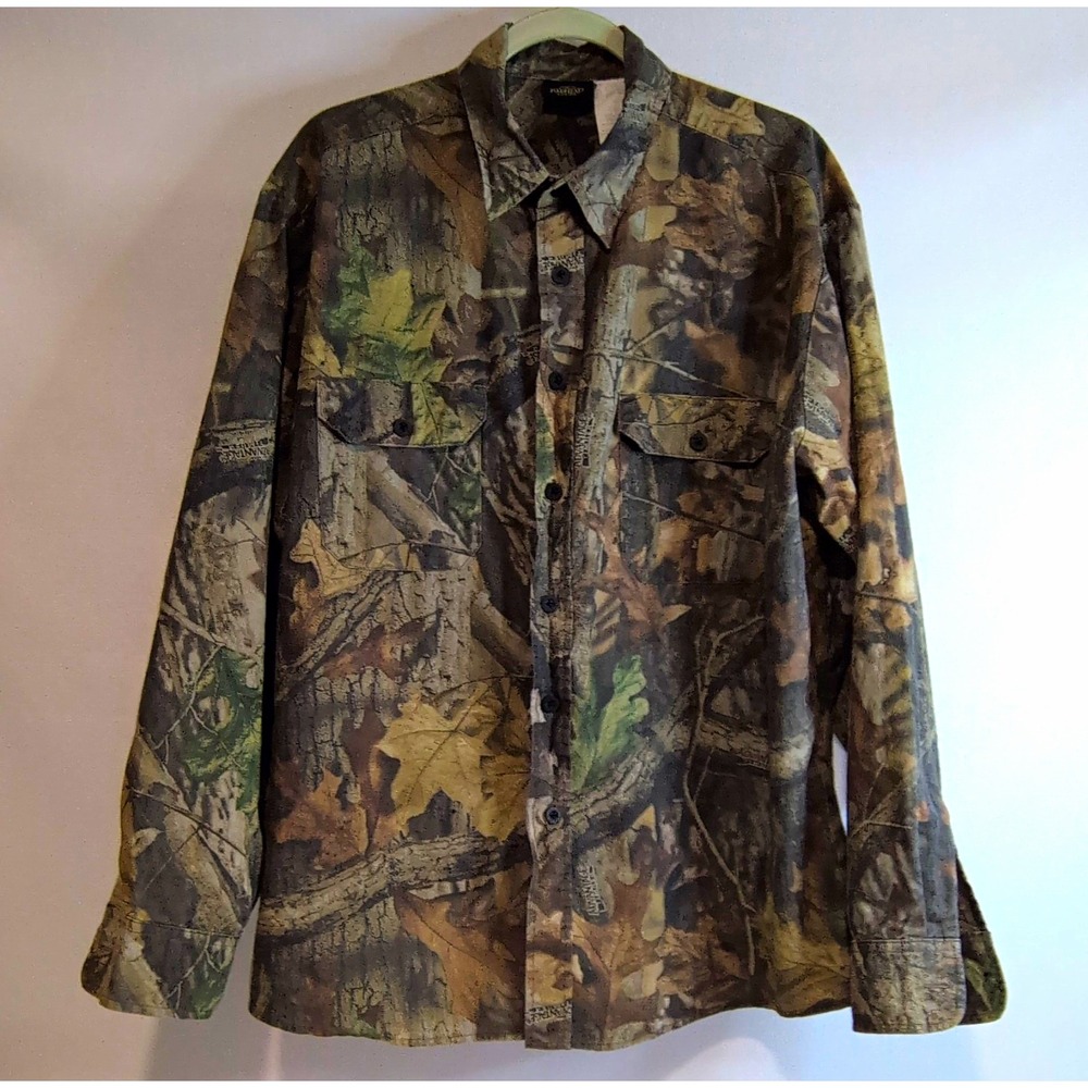 RedHead Men's L Regular Camo Button-Front Long Sleeve Shell Cotton Shirt Pockets